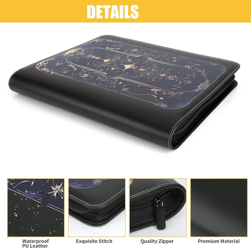 CARDBINDER Toploader Binder,Toploader Hard Cases, 9-Pocket Pages Sleeves Hold up 288 Cards.Toploader Card Binder with Sleeves for “3×4” rigid，Card Holder(black purple) - Image 3